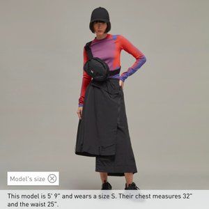 Black Y-3 Asymmetric Nylon Skirt